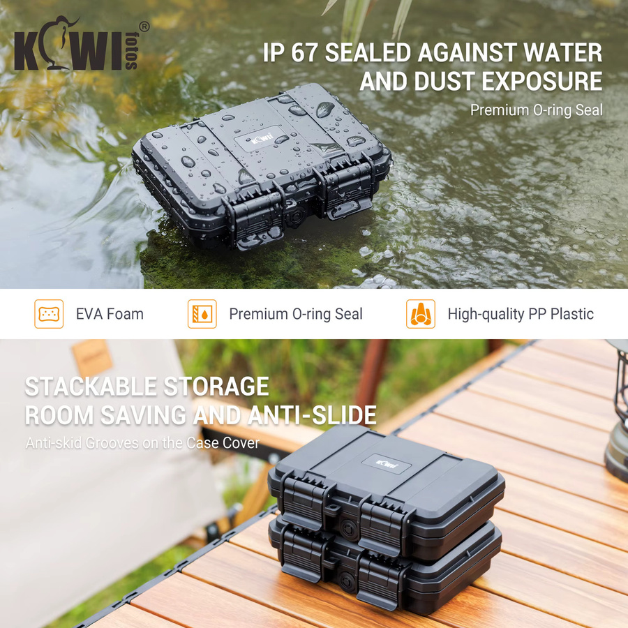 KIWIFOTOS Batterie-Organizer Gehäuse für 24 CR2 CR123 CR123A Lithium-Batterien, wasserdichtes IP67 Hartschalenetui, Schwarz - Bild 5
