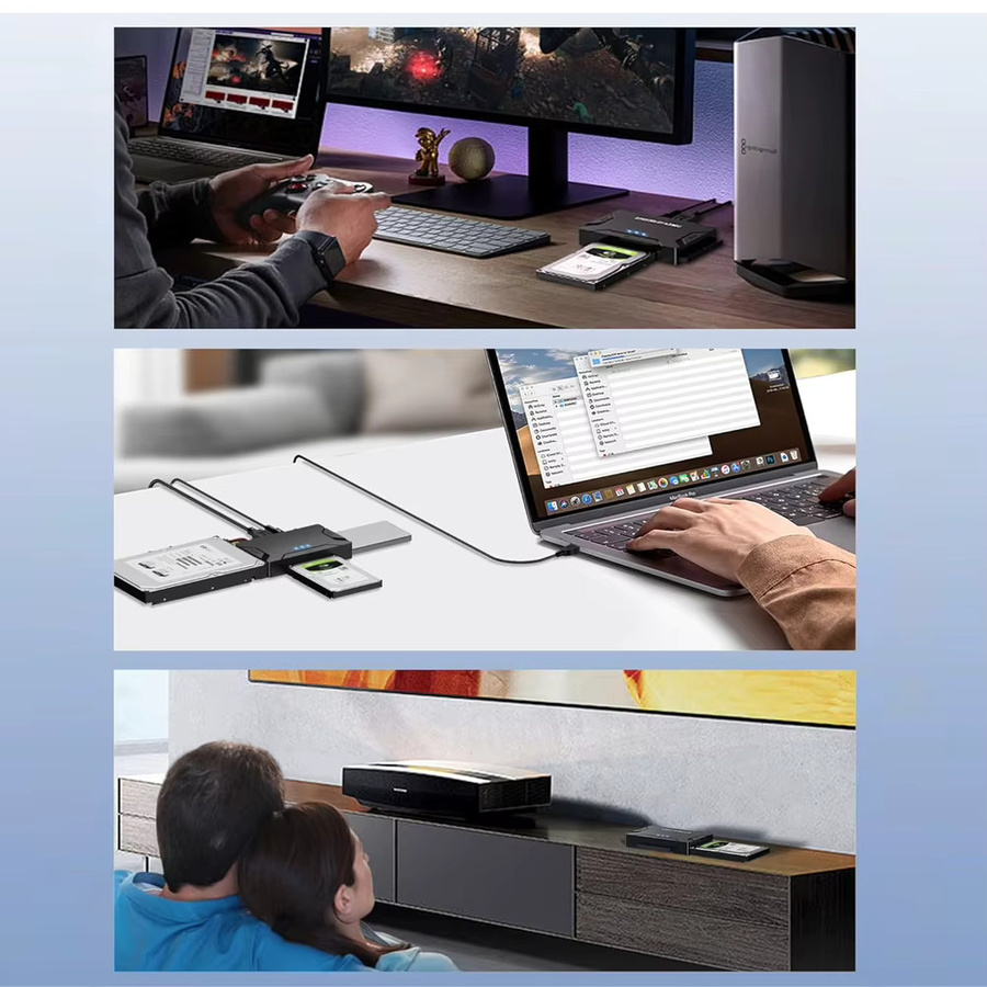 EOENKK USB 3.0 zu SATA IDE Festplattenadapter Konverter für 2,5 und 3,5 Zoll SATA und IDE HDD SSD bis 6TB in Schwarz - Bild 4