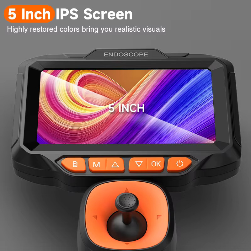 ENWOR 4-Wege-Gelenkendoskop mit 5-Zoll-Bildschirm, 360 Grad rotierender Lenkkamera mit All-Direction-Joystick und wasserdichten LEDs in Schwarz - Bild 3