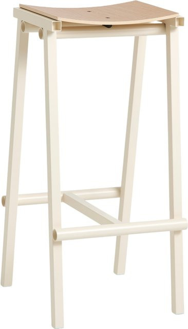 HAY Taburete 8 Barhocker aus Stahl und Eichenfurnier in Beige - Bild 1