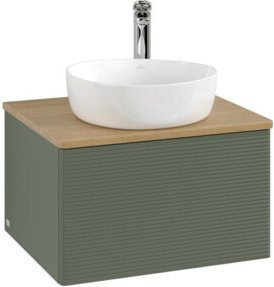 V&B Waschtischunterschrank Antao mit Frontstruktur in Eiche Honig lackiert, B/T/H: 60 x 36 x 50 cm - Bild 1