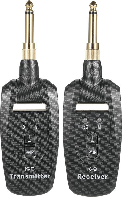 TOMTOP JMS Tragbares UHF-Wireless-Gitarren-Sender- und Empfänger-Set in Schwarz mit 50 m Übertragungsreichweite und USB-C sowie 3,5 mm Klinkenanschluss - Bild 1
