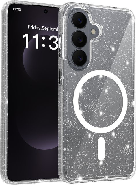 Glitzernde und transparente MagSafe Handyhülle für Samsung Galaxy S26 Ultra S25 Plus S24 S23 5G, vergilbungsfreie und schlanke Schutzhülle - Bild 1
