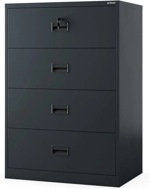 JAN NOWAK Metall-Karteischrank SARA XL V4 in Anthrazit, B/T/H: 132 x 90 x 60 cm - Bild 1