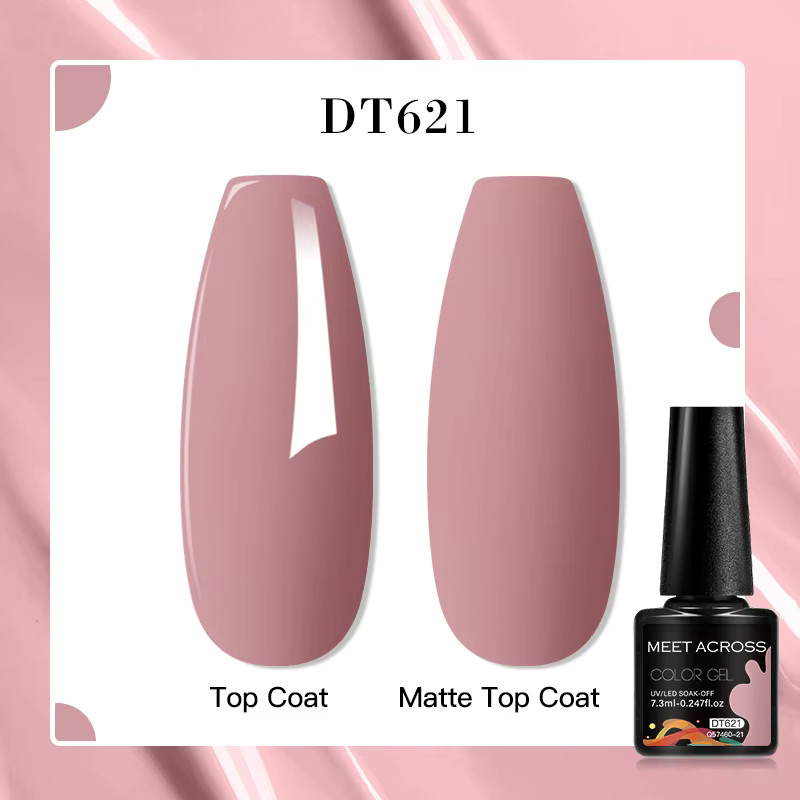 MEET ACROSS Gel-Nagellack-Set, Rosa und Schwarz, Glänzend, 2 Stück - Bild 3