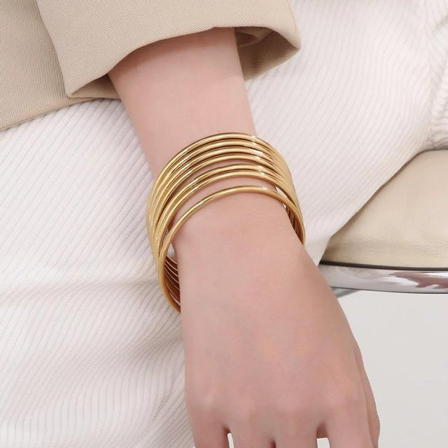 Armband Edelstahl, Gold, Damen, 55 mm - Bild 1