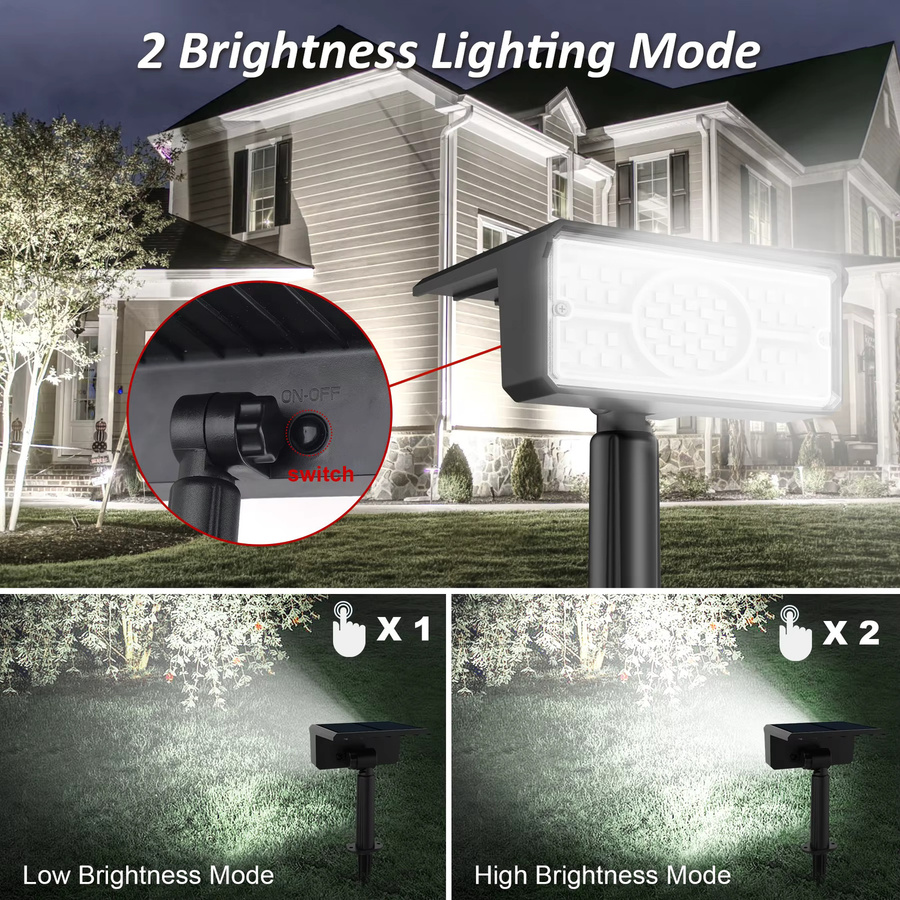 T-SUNRISE Solar LED Wandstrahler IP65 Wasserdicht für Garten und Terrasse, Farbe: Schwarz, RGB Multicolour (Blau, Grün, Weiß) - Bild 3
