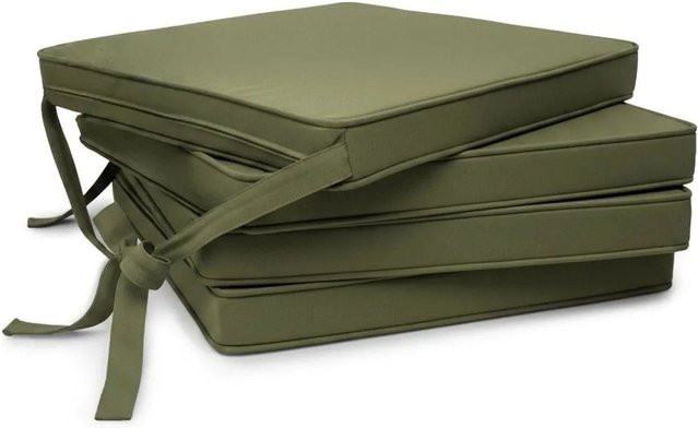Beautissu 4er Set Loft SK Stuhlkissen Olivgrün B: 45 cm, T: 40 cm, H: 5 cm - Bild 1