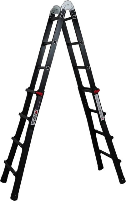 PROREGAL APOLLO 3-in-1 Mehrzweckleiter aus Aluminium in Schwarz mit 4 Metern Höhe und 150 kg Traglast - Bild 1