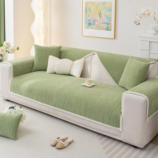 Super Six Chenille Kissen in Creme, quadratisch, B/B: 70 x 70 cm - Bild 1