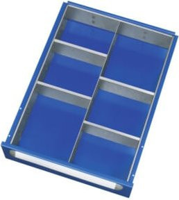 RAU Schubladen-Einteilungs-Set Blau, 1 Trenner und 4 Steckwände, Höhe: 60-90 mm - Bild 1