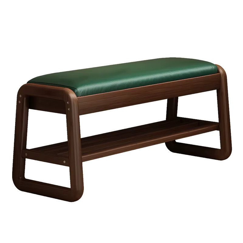 Multifunktionale Aufbewahrungsbank von MOYU als Schuhregal mit abnehmbarem Kissen in Grün und Braun, moderne Ottomane für Flur, Wohnzimmer oder Schlafzimmer, B/T/H: 60 x 34 x 42 cm - Bild 3