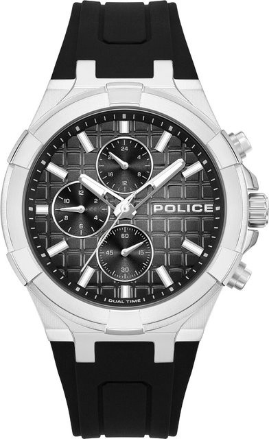 Police Chronograph Herrenuhr, Quarz, Edelstahl, 42 mm, Schwarz, 5 ATM - Bild 1