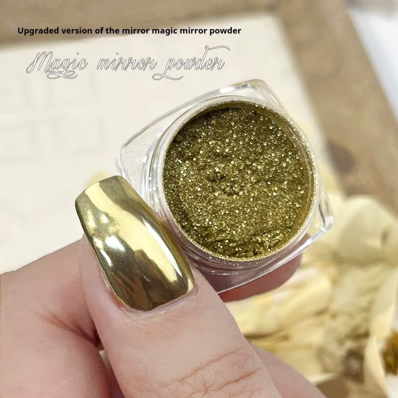 HotPress Nageldesign Chrom Pigment Metallic, Champagne Gold - Bild 5