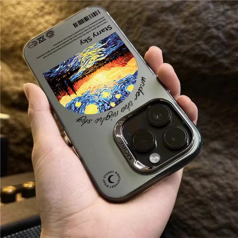 Stoßfeste iPhone Handyhülle mit Van Gogh Ölgemälde Muster in Multicolour für iPhone 15 Pro Max 14 13 12 11 XS XR 7 8 Plus - Bild 2