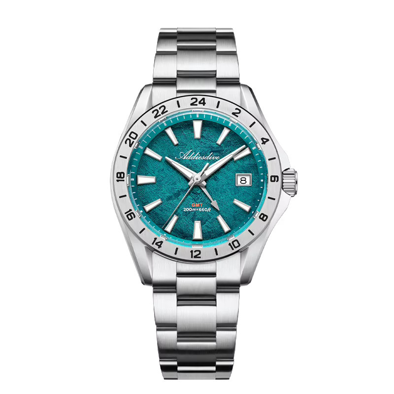 ADDIESDIVE Armbanduhr, GMT-Quarz, Edelstahl, 38 mm, Saphirglas, 20 ATM, Unisex - Bild 7