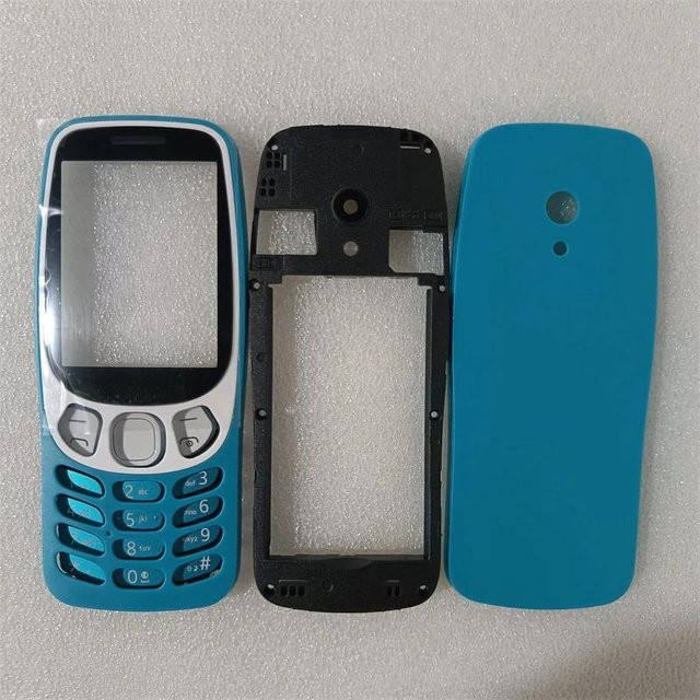 Nokia 3210 4G (2024) Ersatzteil-Set: Gehäuseabdeckung und englische Tastatur in Blau - Bild 1