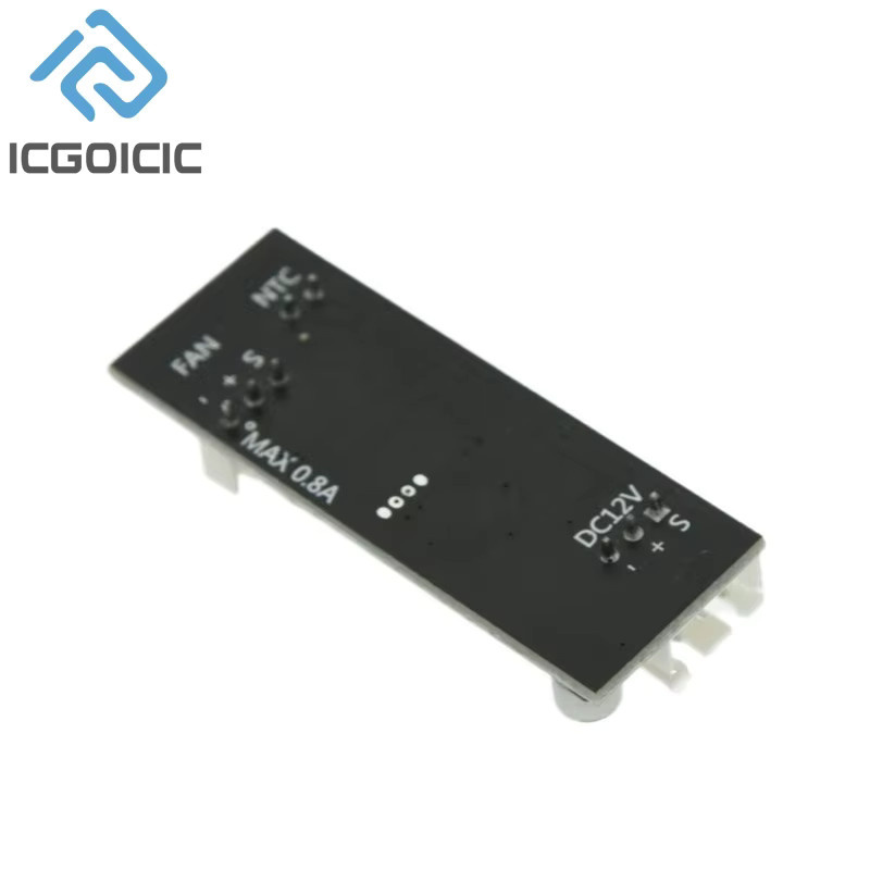 SZYTF PWM-Lüftercontroller 12 V 0,8 A in Schwarz mit Temperaturregelung und NTC B 50K 3950 für 3/3-Draht-Lüfter - Bild 2