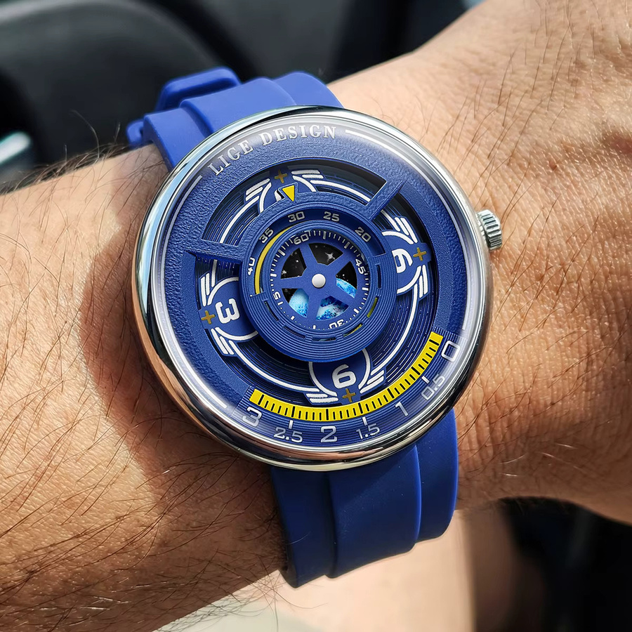 LIGE Armbanduhr, Quarz, Blau, Silikon, Herren - Bild 2