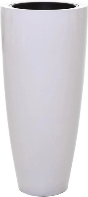 Vivanno Pflanzkübel City aus Fiberglas in Hochglanzweiß, B/T/H: 37 x 37 x 80 cm - Bild 1