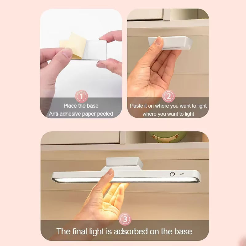 Wiederaufladbare LED Schreibtischlampe in Weiß mit Magnetbefestigung, stufenlos dimmbar per Touch und USB-Anschluss, ideal als Schrank- oder Nachtlicht - Bild 5