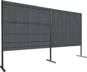 Kappes Trennwand RasterPlan Doppelfeld 180 Grad in Anthrazit RAL 7016 mit Ausstattung 3 LP/SP, Höhe: 150 cm - Bild 1