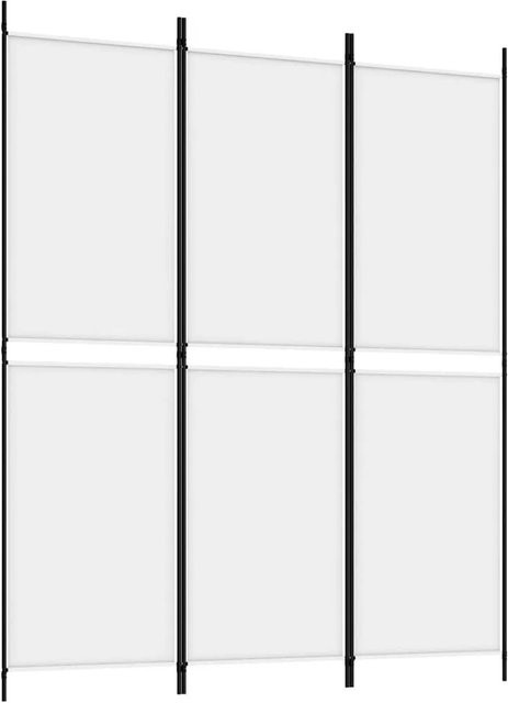 vidaXL 3-teiliger Paravent aus Stoff in Weiß, H x B: 180 x 150 cm - Bild 1