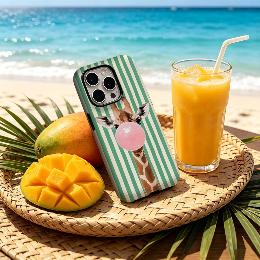 CaseChic Matte Bumper Schutzhülle mit MagSafe Kompatibilität für iPhone 17 16 15 14 Plus Pro Max, Stoßfeste Bubble Giraffe Design, Mehrfarbig - Bild 2