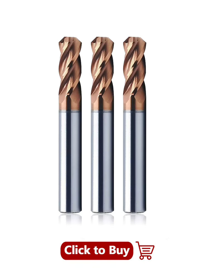 HRC60 C-Spitzenwinkel 45 Grad Eckenfase Fräser zum Entgraten, Hartmetall CNC-Werkzeug für Stahldurchmesser 3–12 mm, Farbe: Silber - Bild 5