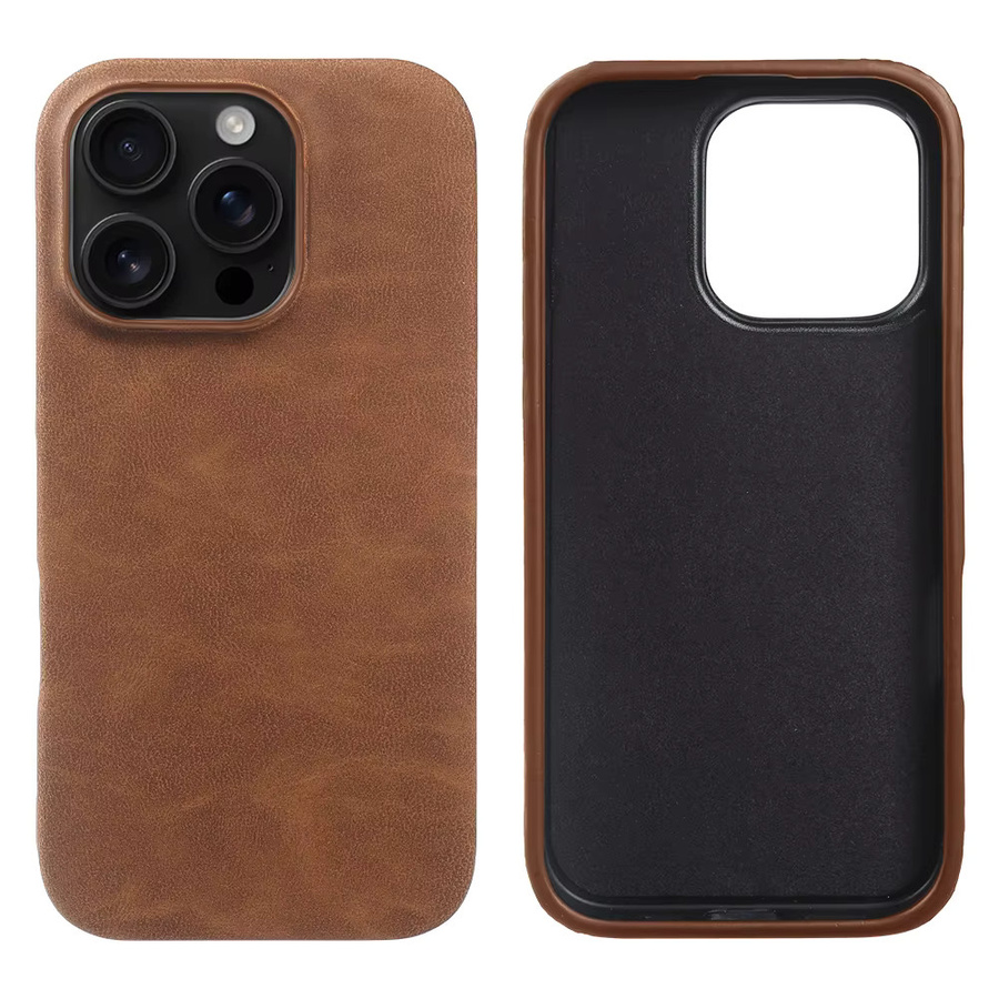 YINGHUI Premium Leder Handyhülle für iPhone 16 Pro Max, 17e Air, 16e, 15, 14, 13, 12 Mini, 11 in Braun - Bild 2