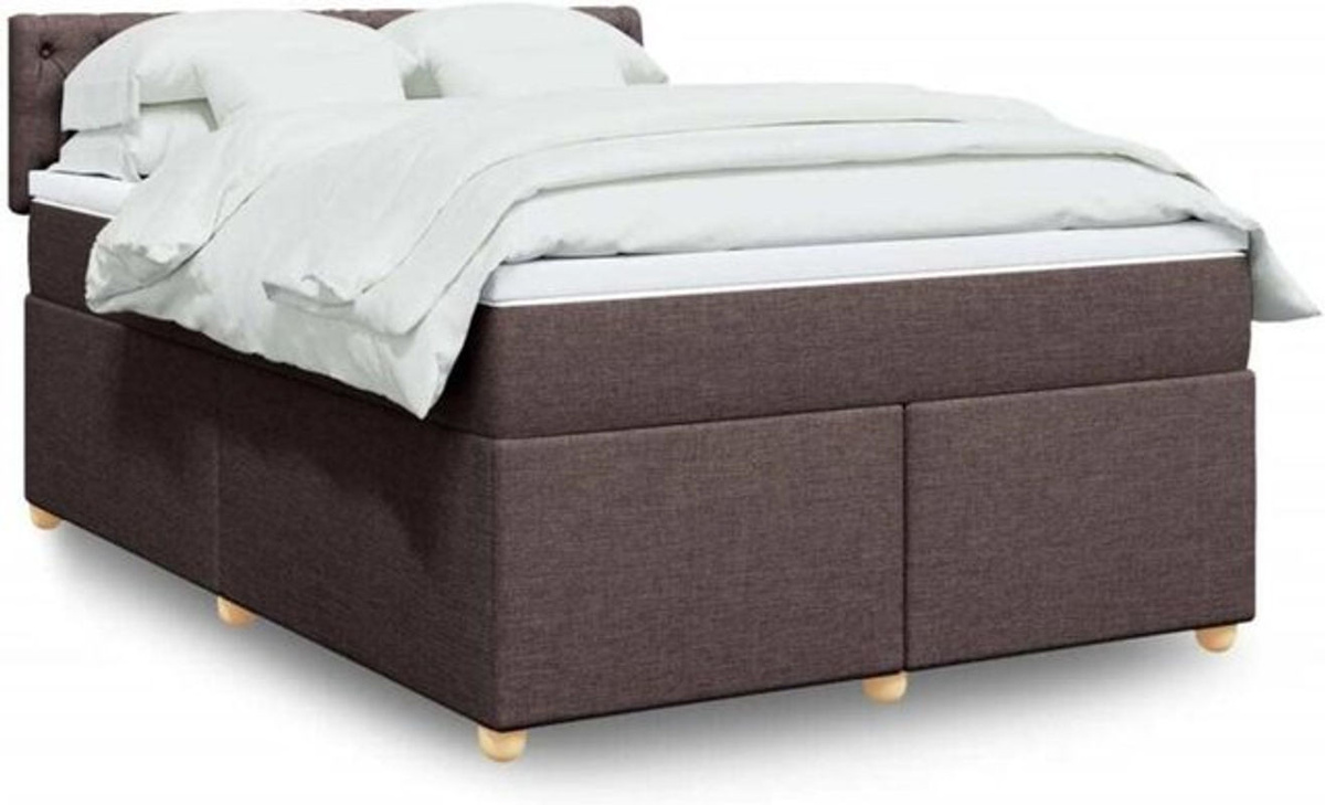 Vidaxl Boxspringbett mit Matratze in Braun aus Stoff, B/T/H: 140 x 200 x 100,5 cm - Bild 1