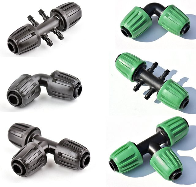 GI Yuling 5er Set T-Kupplung PE-Rohrverbinder 1/2 Zoll für Gartenbewässerung und Tropfbewässerung mit 4/7 mm Schlauchanschluss - Bild 1