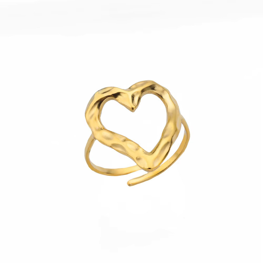 HPTOTMG Ring Edelstahl, 18 Karat vergoldet, Gold, Damen, minimalistisch - Bild 2