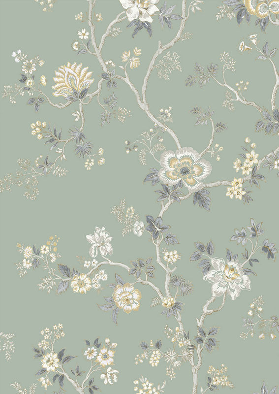 Lewis & Wood Tapete Indienne Green Glaze botanisches Floral Design in Grün - Bild 2