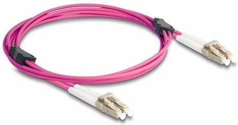 Delock 87914 Glasfaser LWL Anschlusskabel Multimode OM4 Violett mit 1x LC-Stecker auf 1x LC-Stecker, Länge: 2 m - Bild 1