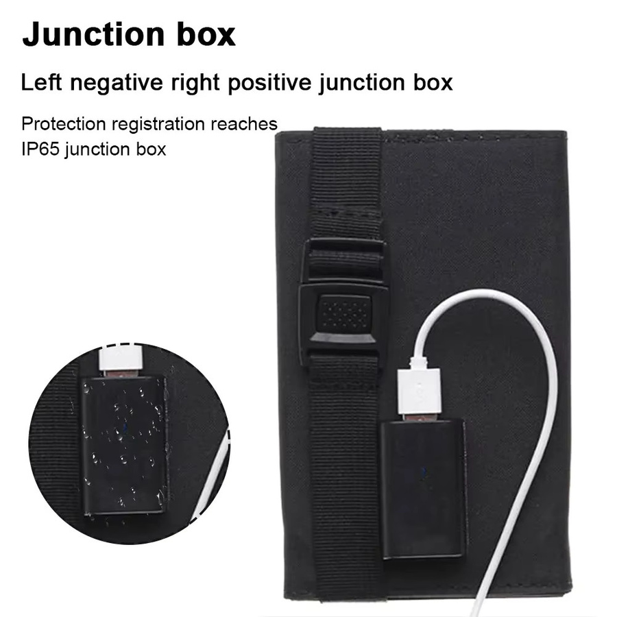 SNQP Faltbares Solarpanel-Set 20 W, IP65 wasserdicht, Solarladegerät mit USB 5 V Ausgang in Schwarz - Bild 5