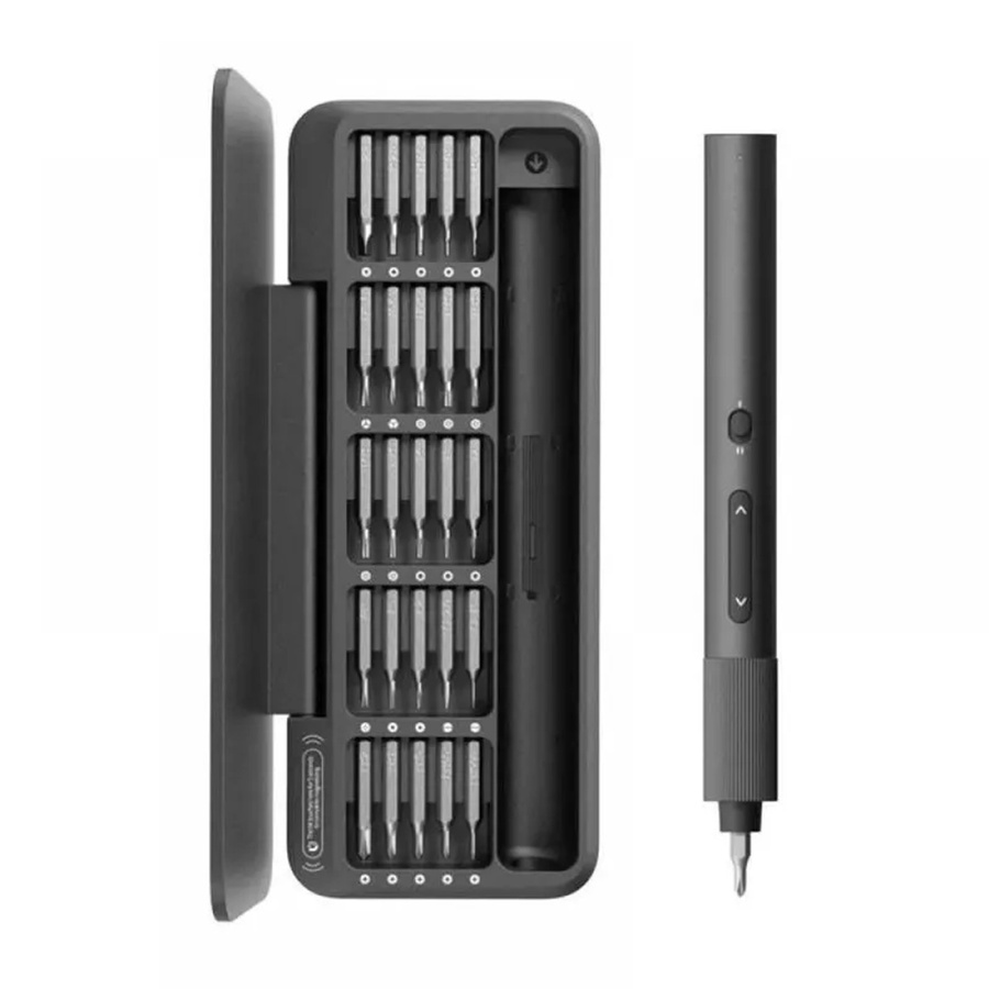 HOTO Akku Präzisionsschraubendreher-Set QWLSA001 in Schwarz mit Aluminiumgehäuse, 3,7V und 350 mAh - Bild 2
