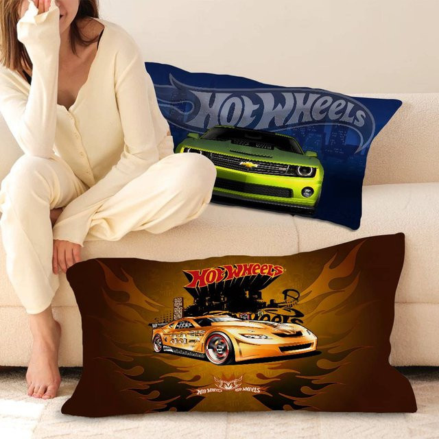 H-Hot W-Wheels Kissenbezüge aus Polyester, übergroß und verdickt, mehrfarbig, schweißabsorbierend und rutschfest - Bild 1