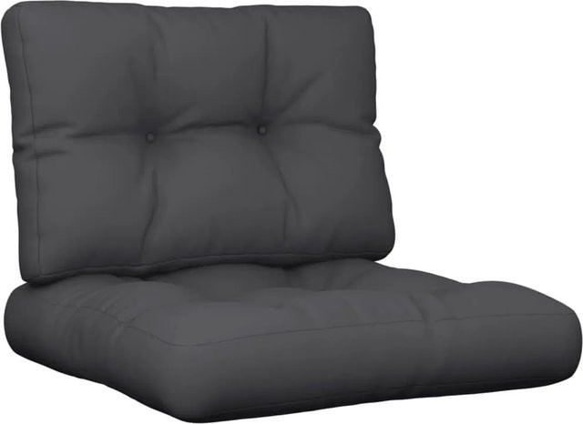 vidaXL Palettenkissen 2-teiliges Set aus Polyester in Schwarz, UV-beständig und wasserabweisend, B/T/H: 50 x 50 x 12 cm - Bild 1