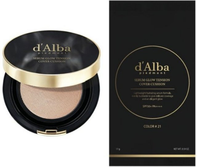 d'Alba Serum Glow Tension Cover Cushion Foundation No. 21, SPF50+, 17g + 17g Set - Bild 1