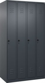 C+P Spind Classic PLUS Garderobenschrank mit 4 Abteilen in Anthrazit, H x B x T: 185 x 100 x 50 cm - Bild 1