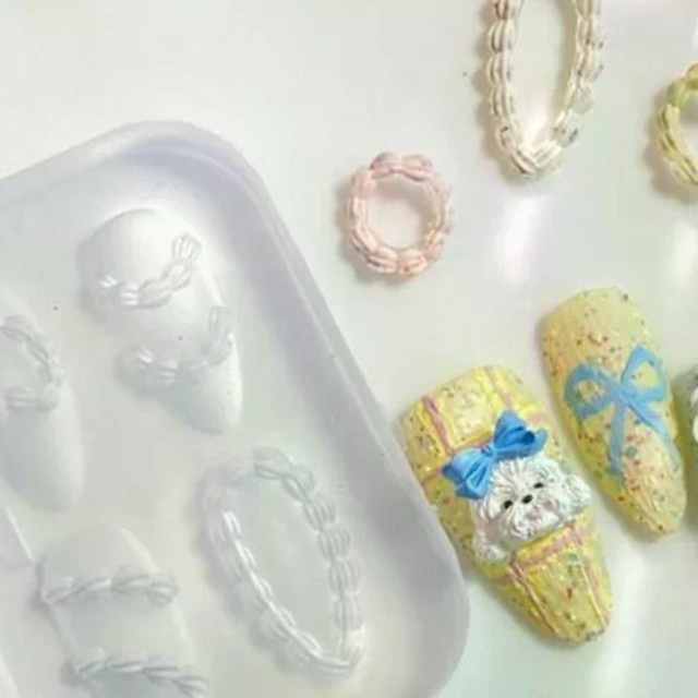 Kuchen Creme 3D Silikon Nagelform für Nail Art Design - Bild 1