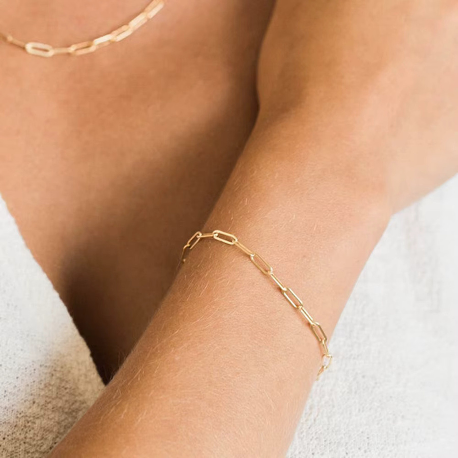St.delan Kettenarmband Edelstahl, 14K Vergoldet, Gold, Damen - Bild 3