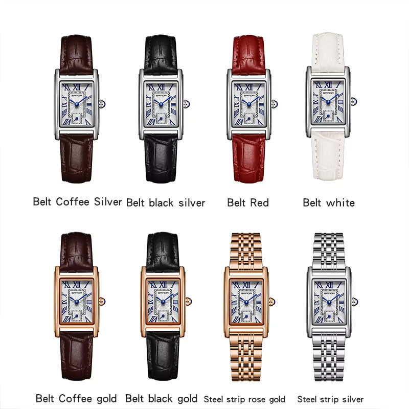 Pagani Designs Armbanduhr, Quarz, rechteckig, braunes Lederband, Damen - Bild 3