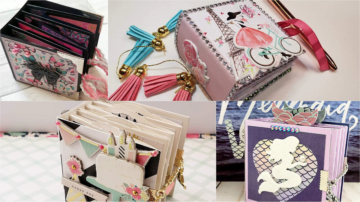 Alinacutle Mini Album Schneidwerk aus Metall für Scrapbooking und Bastelarbeiten, 3 Zoll, Mehrfarbig - Bild 2