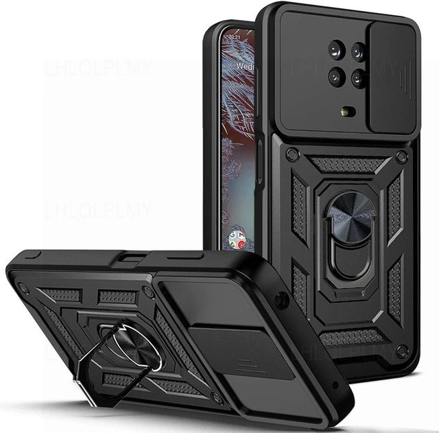Nokia Armor Hybrid Schutzhülle mit Ring für G11 G21 G20 G10 C10 C20 C30 X100 5G in Schwarz - Bild 1
