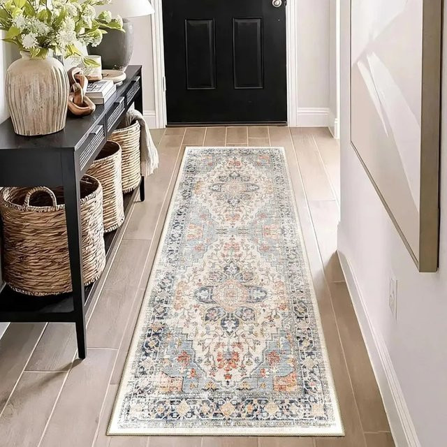 VIKAMA Böhmischer Vintage-Läuferteppich, rutschfest und waschbar, Mehrfarbig, B/T: 180 x 60 cm - Bild 1