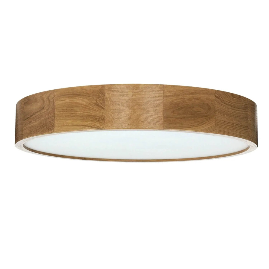 Licht-Erlebnisse Deckenlampe rund aus Eiche Holz und Glas in Braun mit 3x E27, Durchmesser: 47 cm - Bild 2