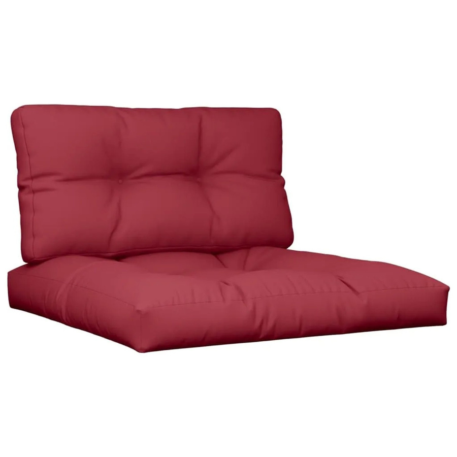 vidaXL Palettenkissen 2-teiliges Set Weinrot aus Polyester, wasserabweisend und UV-beständig, B/T/H: 70 x 70 x 12 cm - Bild 2