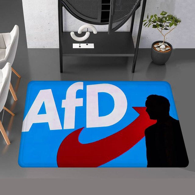 Useful Home Teppich mit AfD Logo, rutschfest und waschbar, Streifenmuster, B/T: 150 x 220 cm - Bild 1